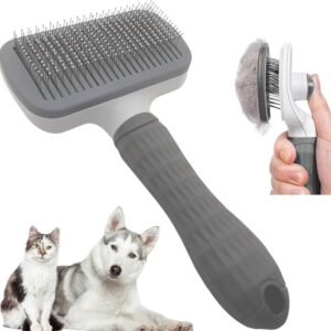 Self-Cleaning Pet Grooming Brush – Slicker Brush for Dogs and Cats Hair Removal