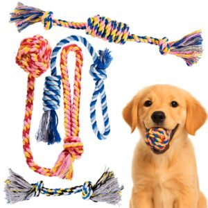 Cotton Rope Dog Tug Toy – Durable Dental Cleaning Chew Toy for Dogs