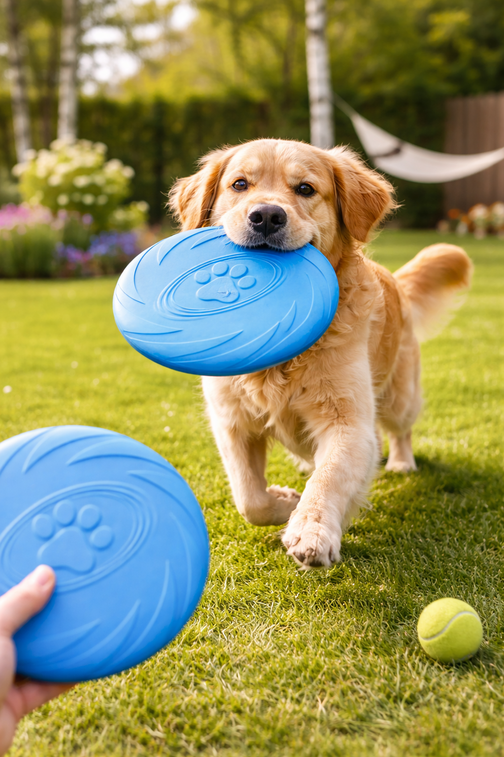 Dog Frisbee Soft Rubber Flying Disc Durable Fetch Toy Lightweight Blue | Weehawken Pet Shop - Image 4